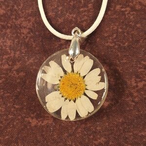 Floral Pendant Necklace with Silver Accents